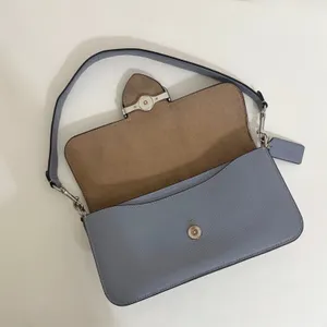 COACH Morgan CL461 Grey Mist Pebble Leather Shoulder Bag Silver Hardware thumbnail 7