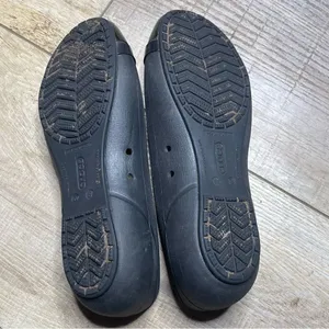 Crocs Flats Womens Size 8 Black Patent Shiny‎ Cap Toe Ballet Slip On Shoes 12300 thumbnail 7