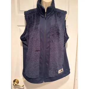 The North Face Osito Hybrid Vest Womens XL Navy Y2K Faux Fur Fleece NF0A337P thumbnail 4