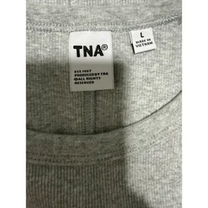 Aritzia TNA Quartz Ribbed Bodycon Mini Dress Heather Gray Women's‎ Size Large thumbnail 9