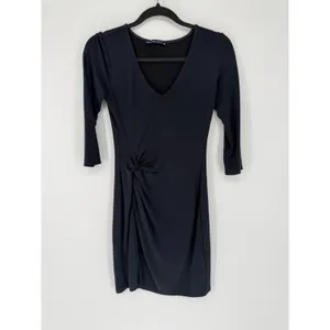 Abercrombie & Fitch Dress Mini Knot XS Black V-Neck Bodycon Chic thumbnail 3