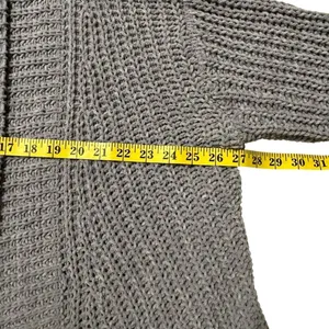 POL Chunky Chenille Knit Cardigan Grey Size L Oversized Boho Cabincore Cozy thumbnail 4