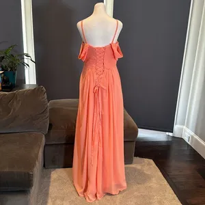 Women’s Full Length Chiffon Off the Shoulder Bridesmaid Formal Dress Size 4 thumbnail 5