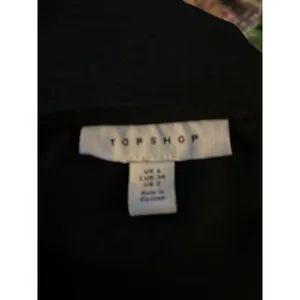 Topshop Black V-Neck Buttondown Smocked Peplum Top 2 Peasant Boho Classic Casual thumbnail 10
