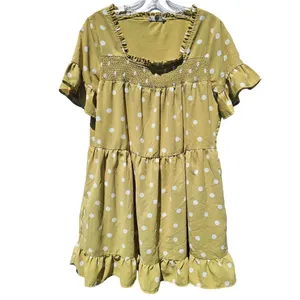 Entro‎ Polka Ruffle Short Dress Yellow Small thumbnail 2
