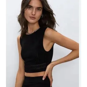 Babaton Aritzia Pointelle Crop Top‎ Size XS Black thumbnail 2