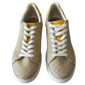 Tory Burch Howell T-Monogram Court Sneakers Goldfinch Yellow 8.5 thumbnail 3