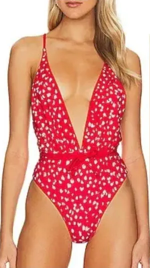 Maaji Reversible Safari One Piece Swimsuit Medium Red Resortwear Summer Vacation thumbnail 1