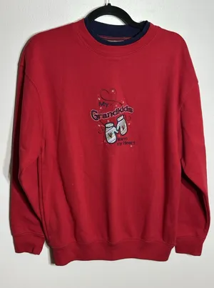 VINTAGE Grandkids Grandma Sweater Gift “My grandkids Warm My Heart” Women Medium thumbnail 1