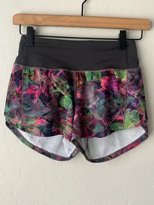 Lululemon Speed Up Mid-Rise shorts neon floral 0 thumbnail 6