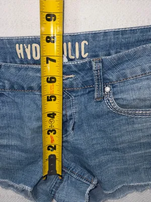 Vintage Hydraulic Y2K Low Rise Micro Mini Denim Shorts Distressed Size 6 2000s thumbnail 6