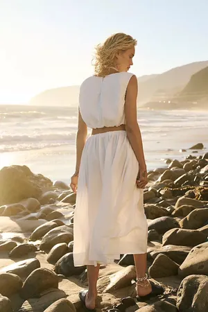 NWT Free People top and skirt Like A Wave Set in ivory. Size Medium thumbnail 2