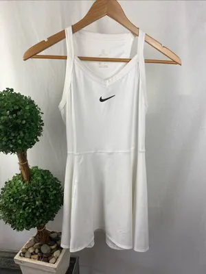 Nike White Sleeveless Ribbed Mini Tennis Sport Dress XS thumbnail 2