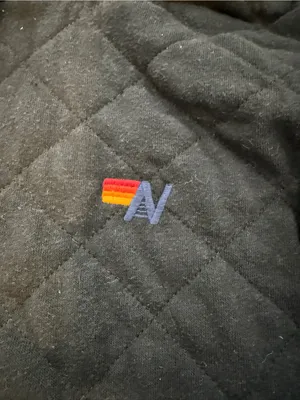Aviator Nation Quilted Black Relaxed Pullover Hoodie - Unisex thumbnail 6