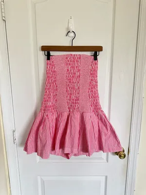 Anthropologie Celandine Strapless Drop Waist Mini Romper thumbnail 4