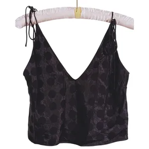 Victorias Secret Retro Satin Polka Dot Cami Tank Top Large Black 90s Lounge Y2K thumbnail 2