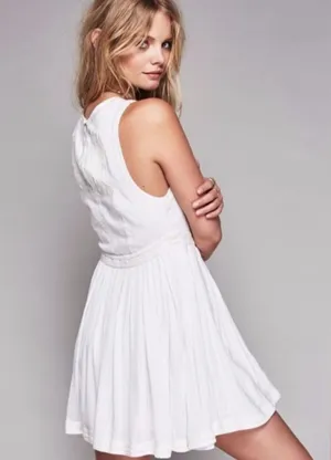 Free People Delightful Birds of Feather Dress in white Sz 4 thumbnail 1