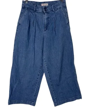 Madewell The Harlow Wide-Leg Cropped Jean in Fairson Wash Size 4/28 thumbnail 1