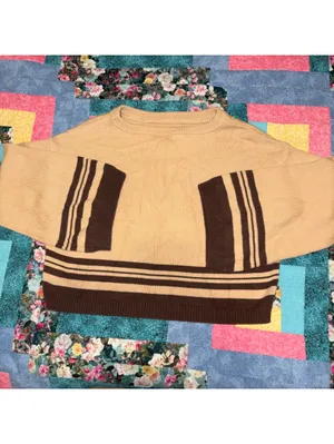 Anthropologie Saturday Sunday Striped Knit Oversized Crop Crew Sweater, Size M thumbnail 4