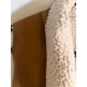 Sanctuary Clothing Faux Suede Shearling Vest Brown Open Front Waterfall Small thumbnail 8