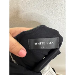 White Fox Boutique Dark Floral Corset Crop Top Green‎ Grey Black Large Zip Back thumbnail 3