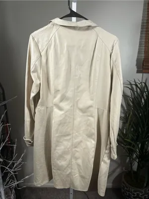 E16. Marc New York Women's Cream Leather Waterfall Drape Coat thumbnail 6
