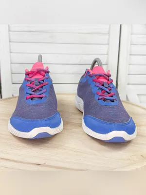 Vionic Agile Fyn Mesh Lace Up Low Top Sneakers Blue Pink Space Dye Size 8 335FYN thumbnail 2