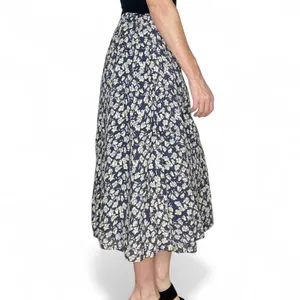 Caslon Grey & Yellow Floral Prairie Cottage Bohemian Midi Skirt thumbnail 6
