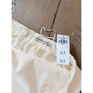Abercrombie & Fitch Halter Mini Dress Women Cream Large Tall thumbnail 3
