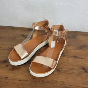 Altar'd‎ States Womens Sandals Sz 7.5 Rose Gold Ankle Strap Hook & Loop Platform thumbnail 3