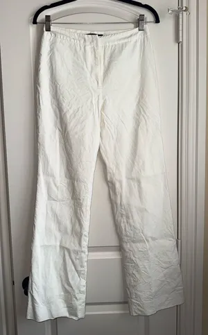 Antonio Melani White Linen Pants size 0 thumbnail 1