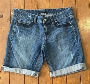 White House Black Market Nior Bermuda Blue Jean Shorts thumbnail 1