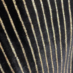 Windsor black velvet and gold glitter pinstripe pencil dress, size S thumbnail 8