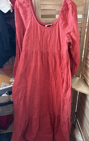 Universal Threads Terracotta Gauze Tiered Maxi Dress Small thumbnail 1