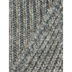 Liz Claiborne Sweater Womens Small Gray Metallic Knit Mock Neck Diamond Ribbed‎ thumbnail 8