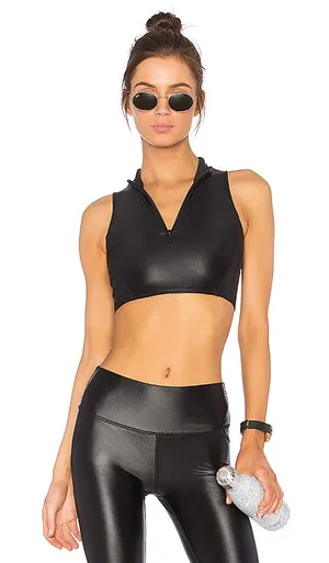Revolve Ren black zippered sleeveless crop top NWT thumbnail 1