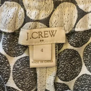 J. Crew Shorts 4 Cream and Black High Waist Polka Dot Geometric Pattern Elastic thumbnail 3