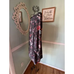 Ann Taylor‎ LOFT Nouveau Garden Cuffed Shirtdress 8 paisley gray Coastal Grey thumbnail 4