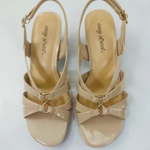 Easy Street Beige Strappy Heels thumbnail 6