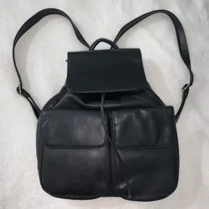 Franklin Covey Black Leather backpack/ Purse medium thumbnail 5