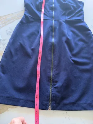 Kingston Grey‎ Navy Blue Zip Front Pinafore Dress Size S thumbnail 6
