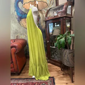 Love & Lemonade Lime Green Halter Maxi Dress Large thumbnail 6