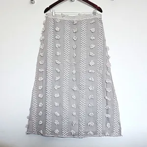 Polagram‎ -1925 Tulle Mesh Skirt Light Grey Midi Length Boho Balletcore Large thumbnail 2