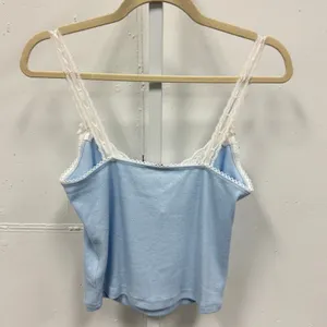NWT Edikted Y2K Li Blue Pointelle Lace Trim Cami Top S16205 Coquette Bows‎ LBaby thumbnail 2