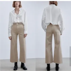 Zara Tan Marine Wide Leg Pants thumbnail 3