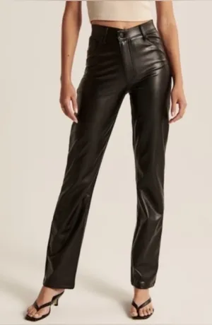 Abercrombie cross waist faux leather pants thumbnail 1