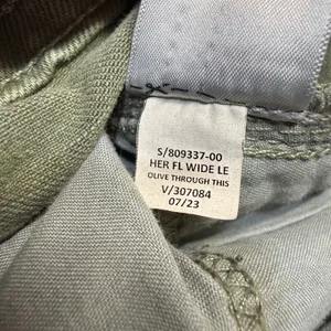 Old Navy 10 Tall 32x32 Sky-Hi Wide Leg Olive Green Extra High Rise Jeans Boho thumbnail 8
