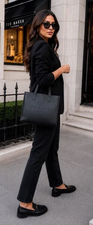 Ted Baker London The Icon Black Mini Tote Bag NWT Logo‎ Embossed thumbnail 1