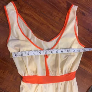 Vintage y2k sears 60s sheer nightgown yellow trim retro 70s dress 32-34 small thumbnail 11