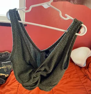 Windsor Green Knit Crop Top thumbnail 1